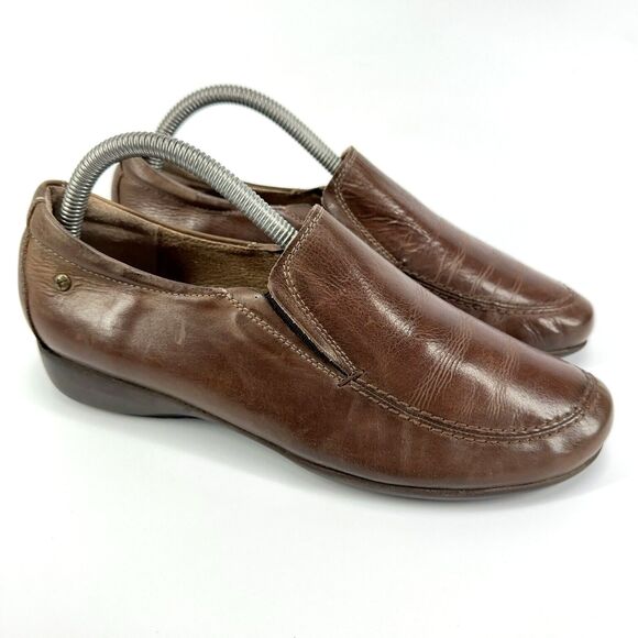 PIKOLINOS Shoes - Women Pikolinos Brown Slip On Leather Loafer Mocassin Shoe Size 40 Made in Spain